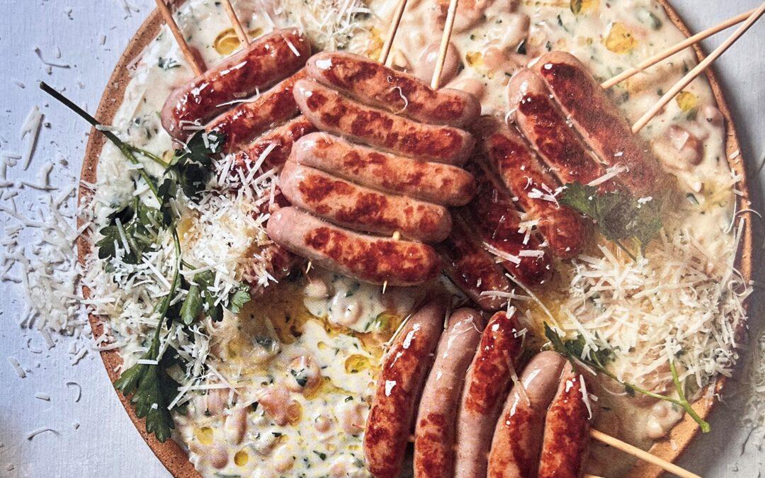 Pork sausage and beans